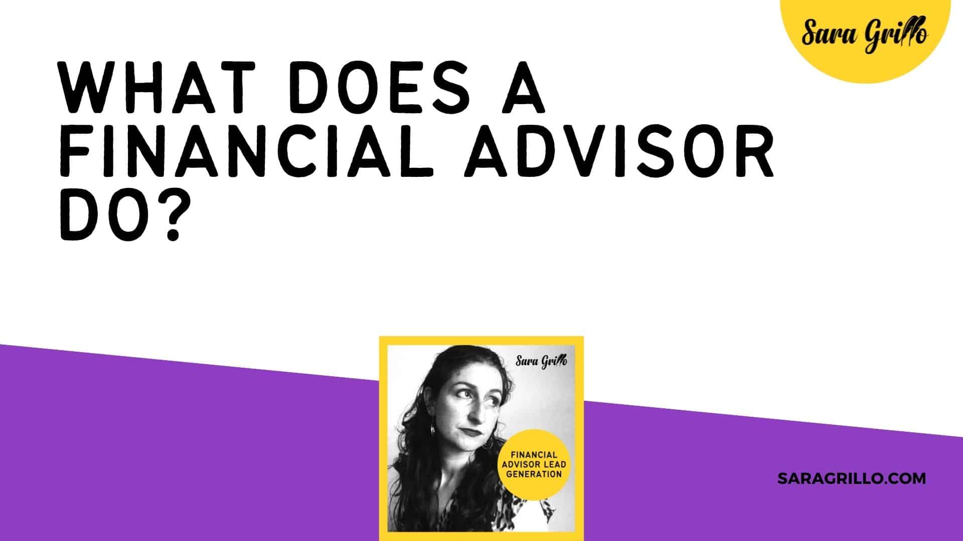 This is a blunt take on the question, what does a financial advisor do?