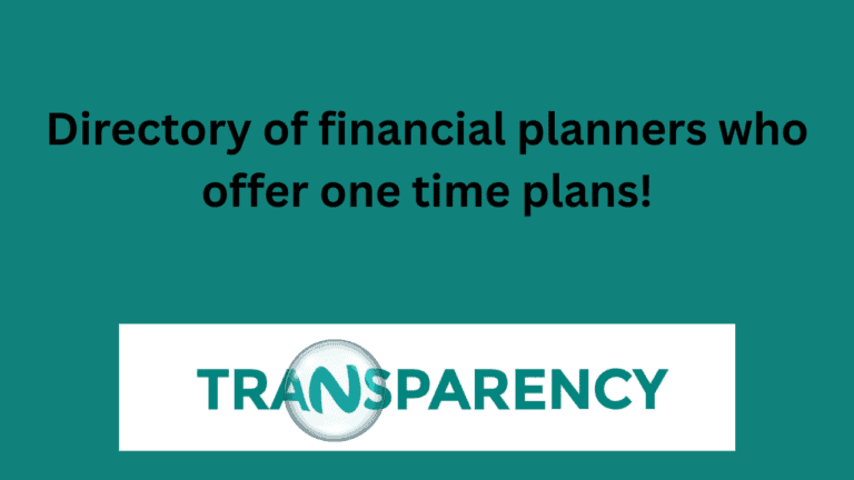 This blog offers a directory of financial planners who offer one time plans!